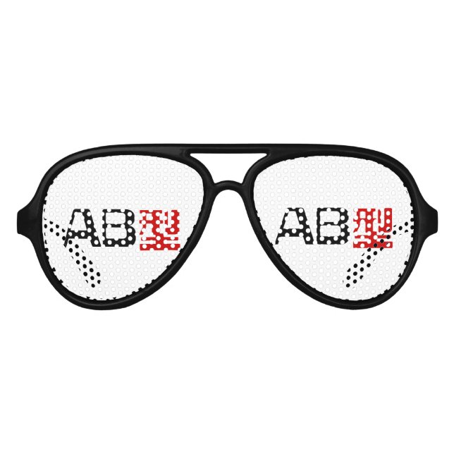 Blood Group AB Japanisches Kanji Partybrille (Vorderseite)