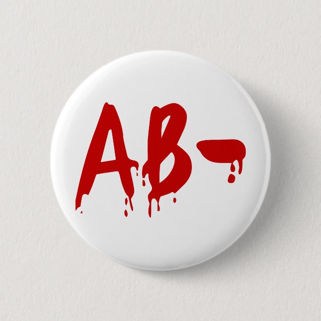 Blood Group AB - Negative #Horror Hospital Button (Vorderseite)