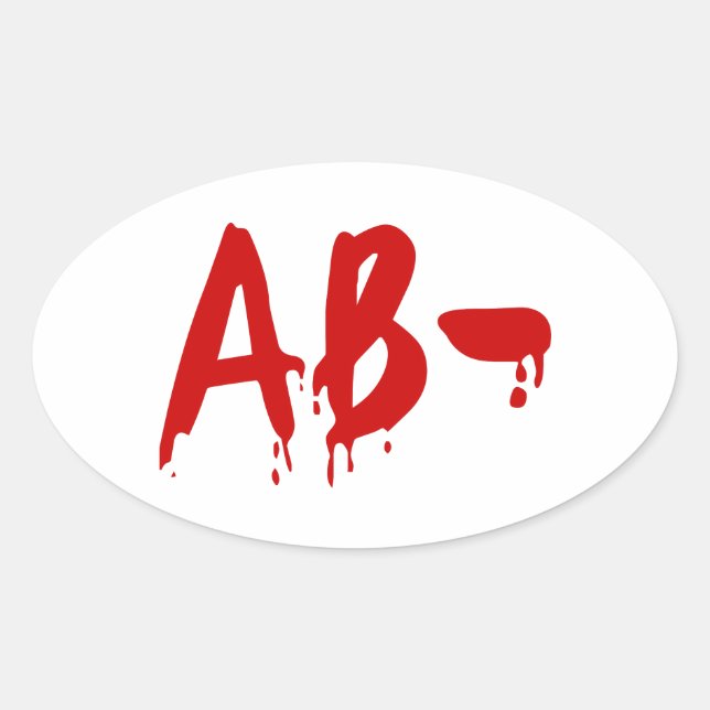 Blood Group AB - Negative #Horror Hospital Ovaler Aufkleber (Vorderseite)