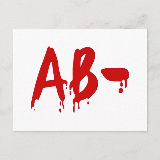 Blood Group AB - Negative #Horror Hospital Postkarte (Vorderseite)