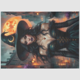 Blood Moon Gothic Hexe - Dark Fantasy Halloween Seidenpapier