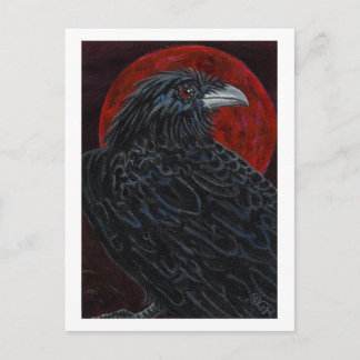 Blood Moon Raven Postkarte