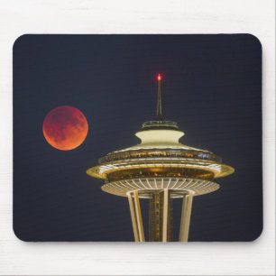 Blood Moon   Seattle Space Needle Mousepad