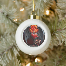 Blood Moon Valentine Fairy Keramik Kugel-Ornament