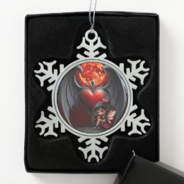 Blood Moon Valentine Fairy Schneeflocken Zinn-Ornament