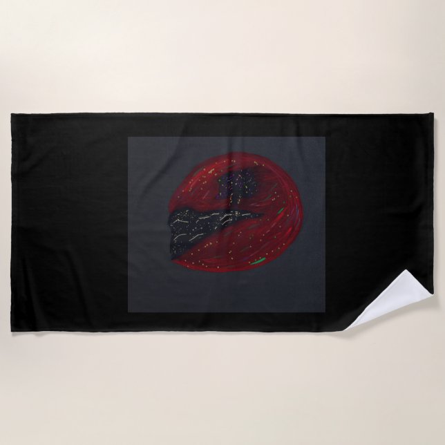 Blood Moonlit Night Beach Towel Strandtuch (Vorderseite)