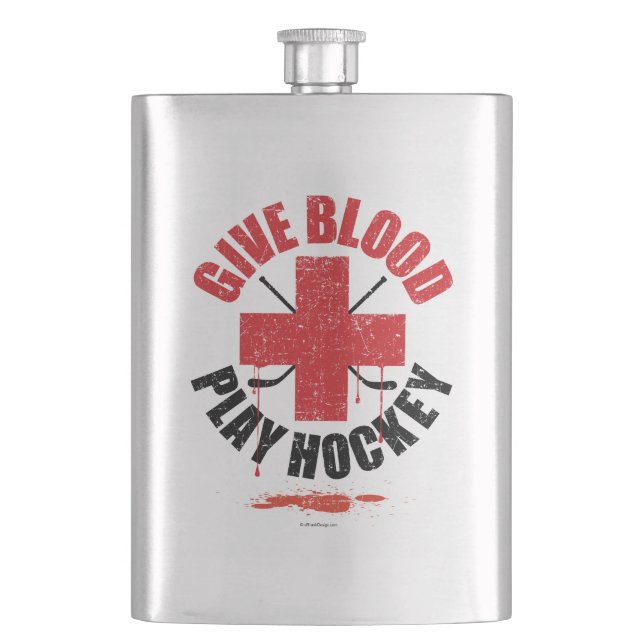 Blood Play Hockey Hip Flask Flachmann (Vorderseite)