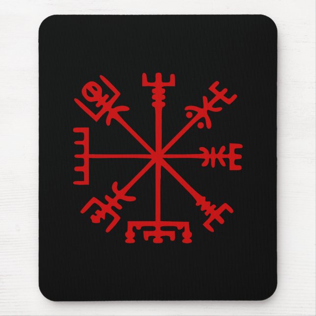 Blood Red Vegvísir (Viking Compass) Mousepad (Vorne)