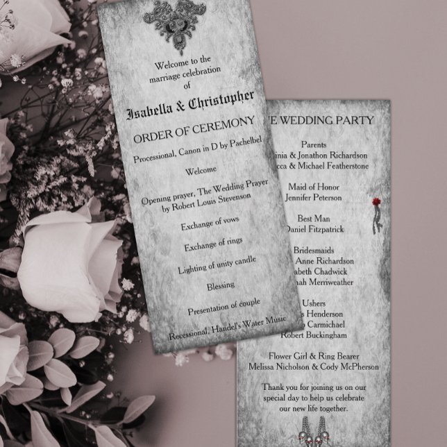 Blood Roses Gothic Hochzeit Programm (Von Creator hochgeladen)