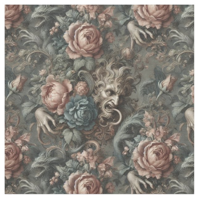 Blood Shadows Ritual - Gothic Classic Tile Stoff (Nahaufnahme)