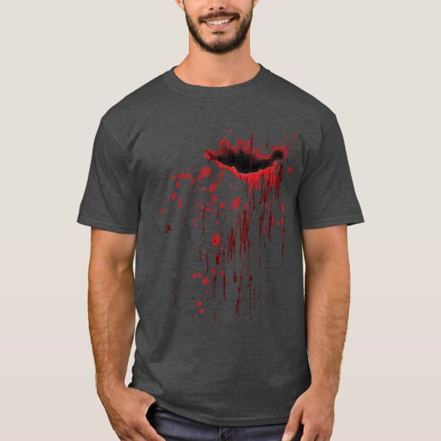 Blood Splatter Blood Stained Halloween Zombie vint T-Shirt (Vorderseite)