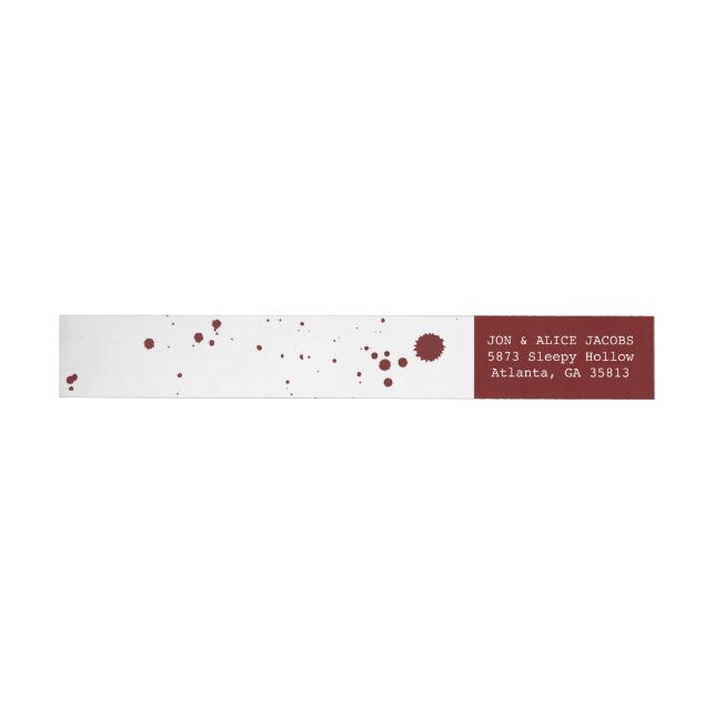 Blood Splatter Halloween Wrap Return Address Label (Person)