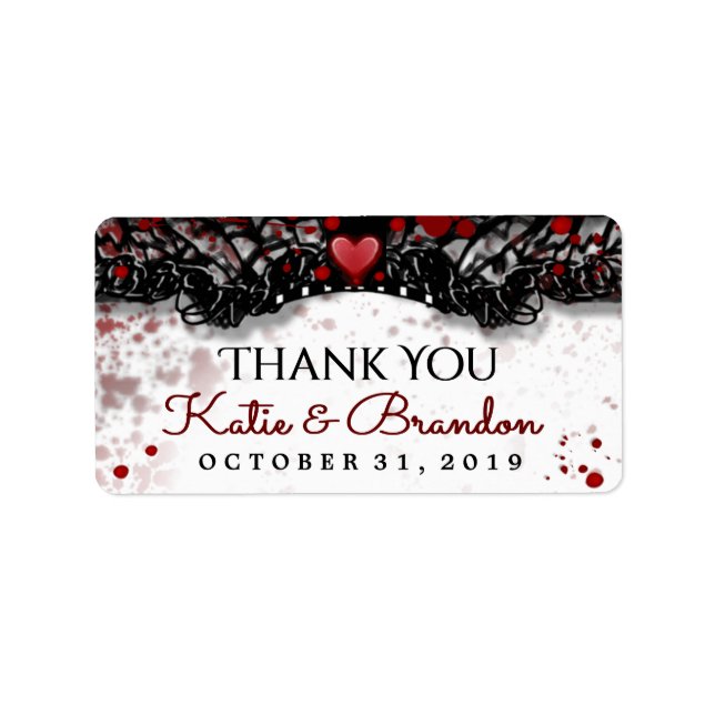 Blood Spritzer Halloween Hochzeit Danke Labels Adressaufkleber (Vorne)