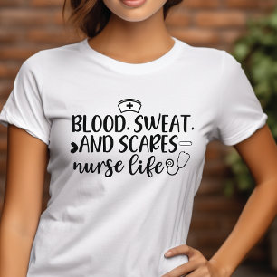 Blood Sweat and Scares Krankenpfleger Leben Hallow Tri-Blend Shirt