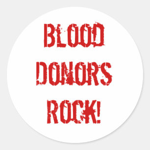 BloodDonorsRock! Runder Aufkleber