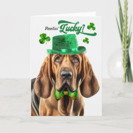 Bloodhound Dog Lucky St Patrick's Day Feiertagskarte