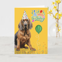 Bloodhound Dog Party Hat Yellow Birthday