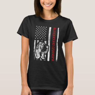 Bloodhound Grandpa USA Flag Funny Bloodhound Eigen T-Shirt
