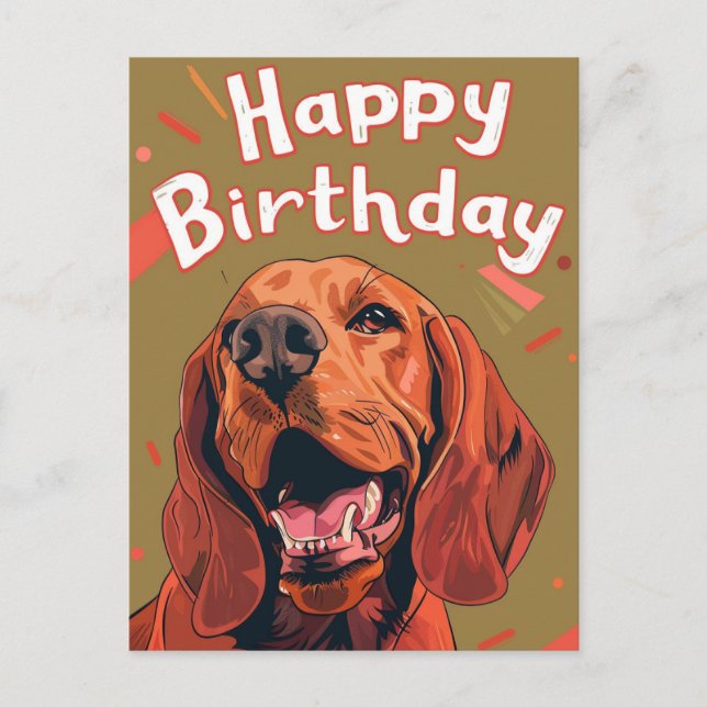 Bloodhound Happy Birthday Postkarte (Vorderseite)