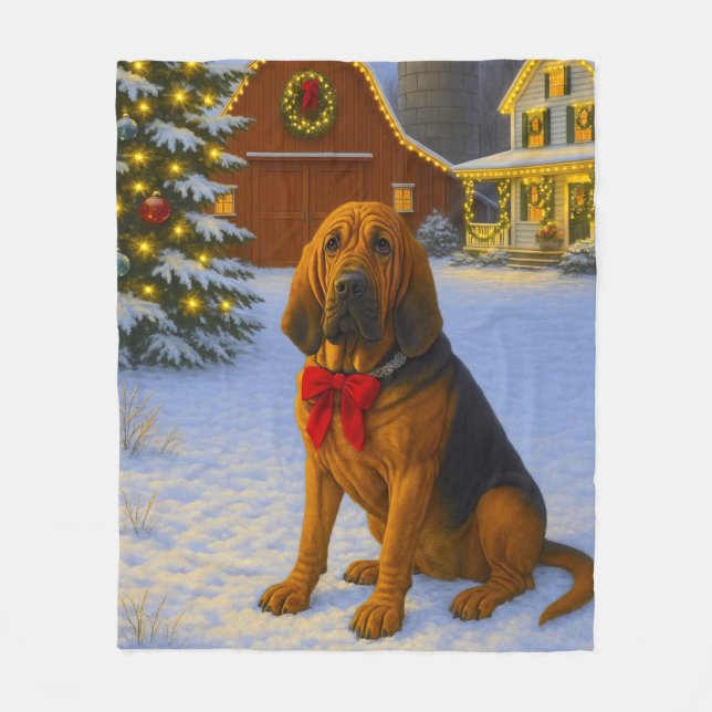 Bloodhound Holiday  Fleecedecke (Vorderseite)