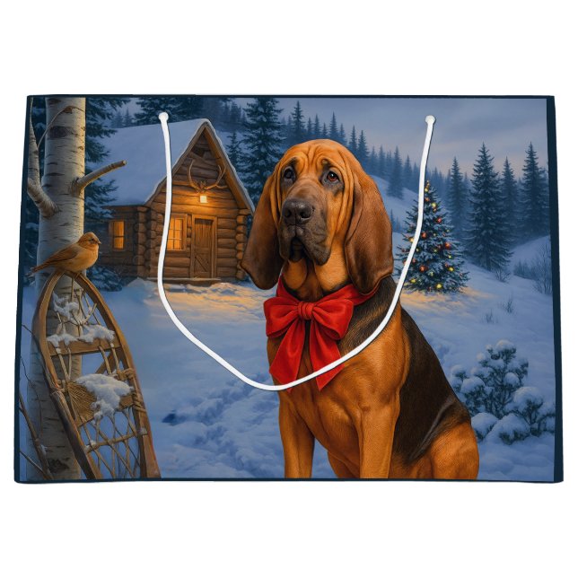 Bloodhound Holiday  Große Geschenktüte (Vorderseite)