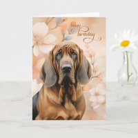 Bloodhound-Hund weiche Pfirsichblüten Geburtstag