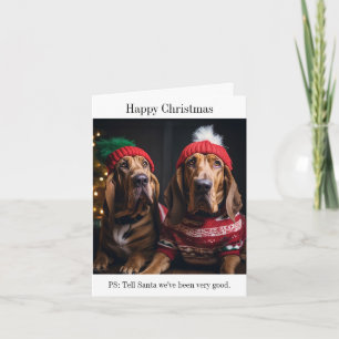 Bloodhound Hunde Weihnachtskarte Karte