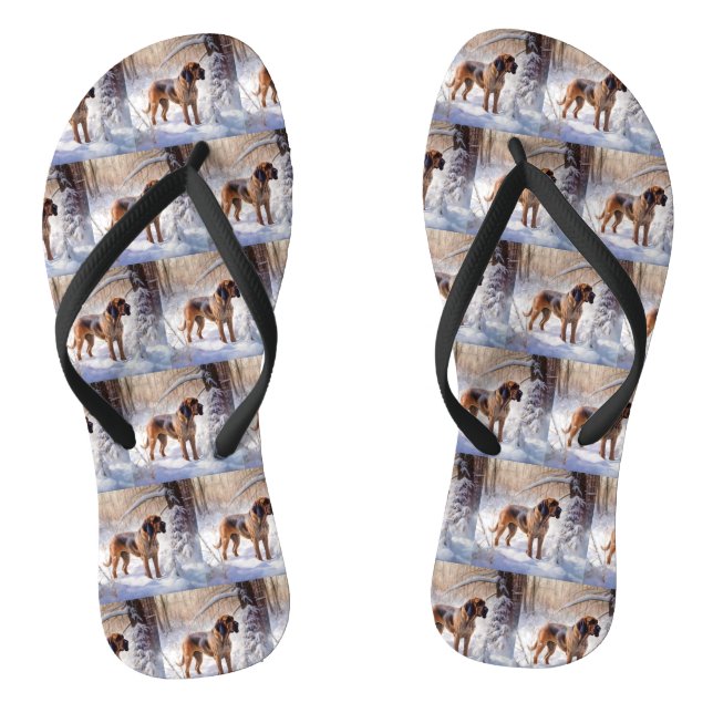 Bloodhound lassen es Weihnachten schnee Flip Flops (Fußbett)