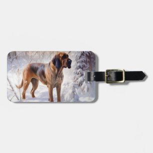 Bloodhound lassen es Weihnachten schnee Gepäckanhänger