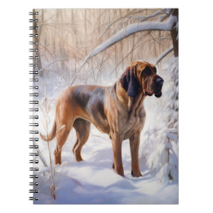 Bloodhound lassen es Weihnachten schnee Notizblock