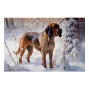 Bloodhound lassen es Weihnachten schnee Poster