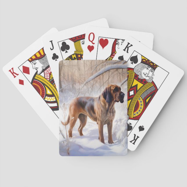 Bloodhound lassen es Weihnachten schnee Spielkarten (Rückseite)