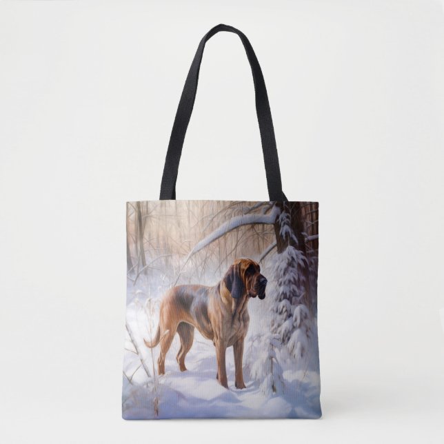 Bloodhound lassen es Weihnachten schnee Tasche (Vorderseite)