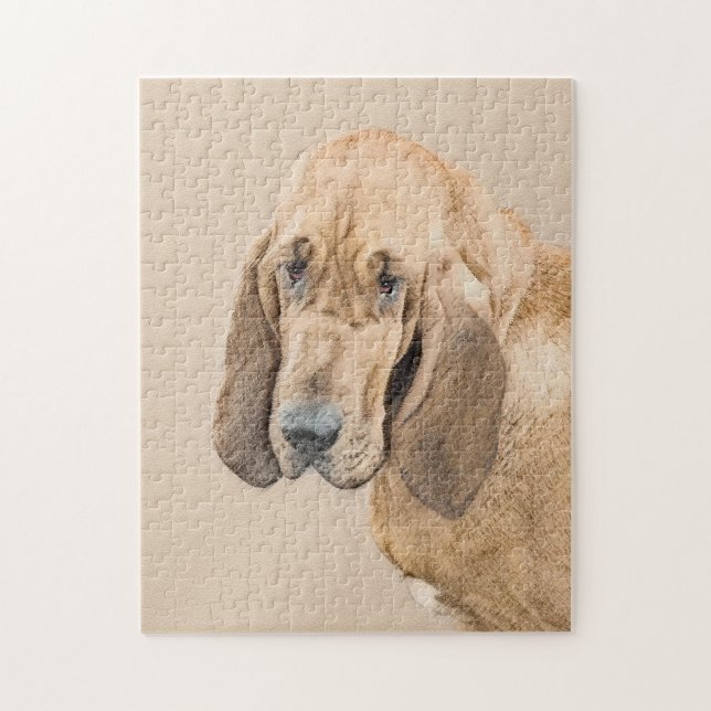Bloodhound-Malerei - Niedliche Original Hunde-Kuns (Vertikal)