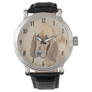 Bloodhound-Malerei - Niedliche Original Hunde-Kuns Armbanduhr