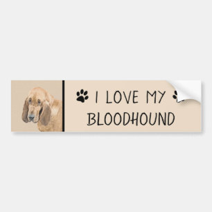 Bloodhound-Malerei - Niedliche Original Hunde-Kuns Autoaufkleber