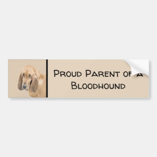 Bloodhound-Malerei - Niedliche Original Hunde-Kuns Autoaufkleber