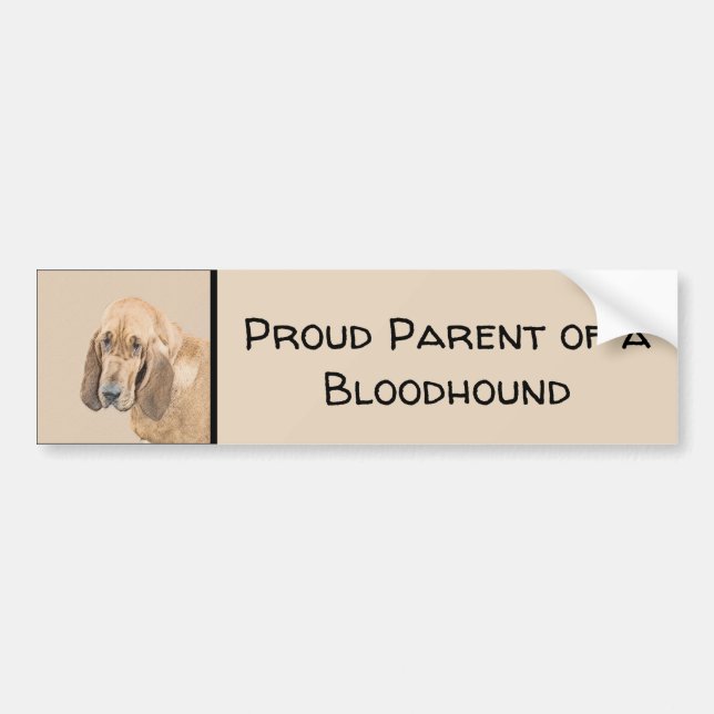 Bloodhound-Malerei - Niedliche Original Hunde-Kuns Autoaufkleber (Vorne)