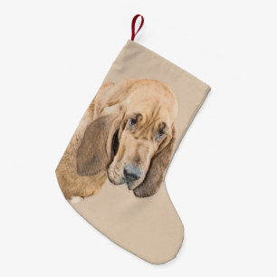Bloodhound-Malerei - Niedliche Original Hunde-Kuns Kleiner Weihnachtsstrumpf