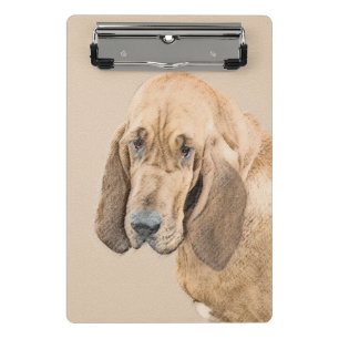 Bloodhound-Malerei - Niedliche Original Hunde-Kuns Mini Klemmbrett