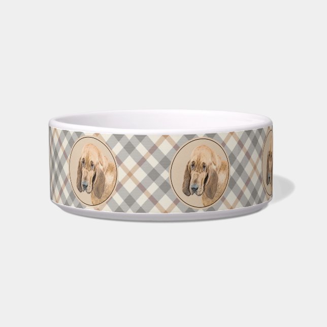 Bloodhound-Malerei - Niedliche Original Hunde-Kuns Napf (Links)