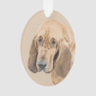 Bloodhound-Malerei - Niedliche Original Hunde-Kuns Ornament