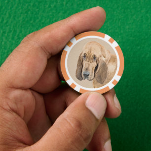 Bloodhound-Malerei - Niedliche Original Hunde-Kuns Pokerchips