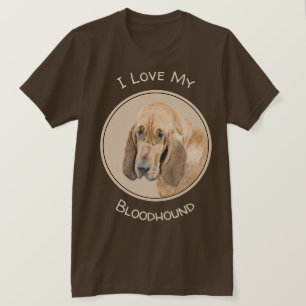 Bloodhound-Malerei - Niedliche Original Hunde-Kuns T-Shirt