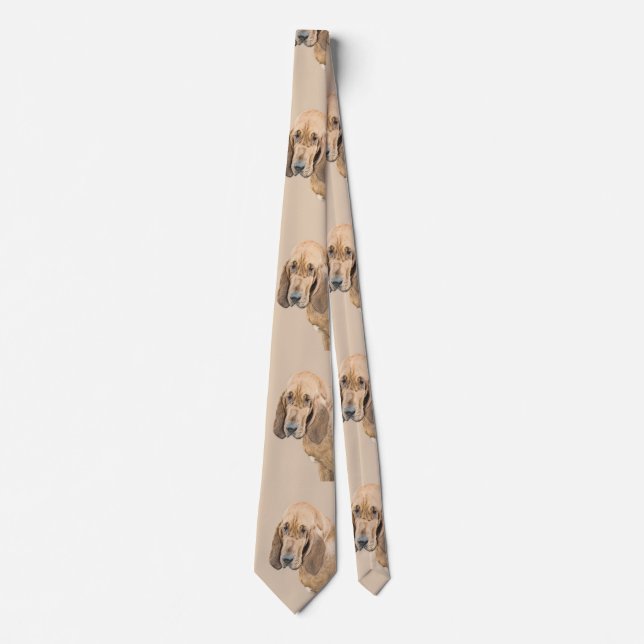 Bloodhound-Malerei - Niedliche Original-Hundekunst Krawatte (Vorderseite)