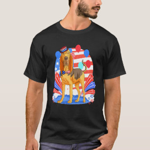 Bloodhound Merica 4. Juli American Flag Patrio T-Shirt