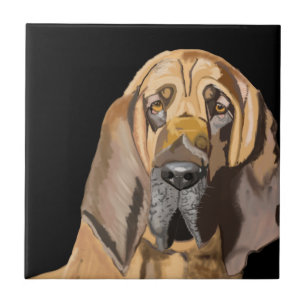 Bloodhound Portrait Fliese