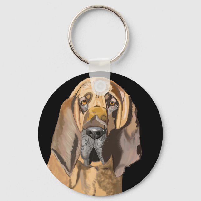 Bloodhound Portrait Schlüsselanhänger (Vorderseite)