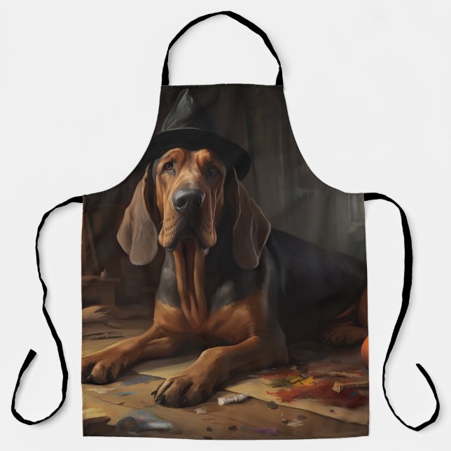 Bloodhound Pumpkins Halloween Beängstigend Schürze (Vorderseite)