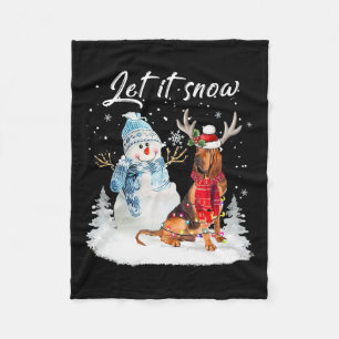 Bloodhound Santa Dog Weihnachtsschneemann Xmas Paj Fleecedecke